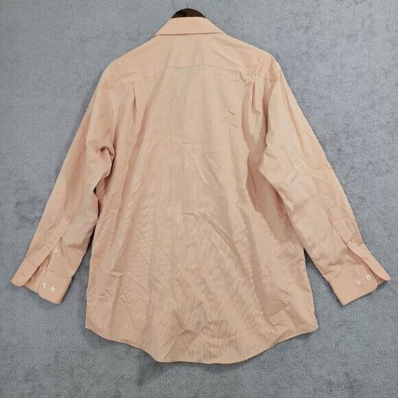 Enro Mens Peach Long Sleeve  Dress Shirt‎ Size 16 100% Cotton  JCT - Picture 2 of 8